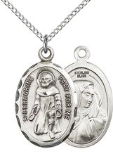 STERLING SILVER ST PEREGRINE PENDANT WITH CHAIN - 1" x 5/8"
