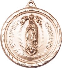 14KT GOLD OUR LADY OF GUADALUPE MEDAL - 1 3/8" x 1 1/4"