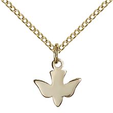 14KT GOLD FILLED HOLY SPIRIT PENDANT WITH CHAIN - 3/8" x 3/8"