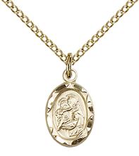 14KT GOLD FILLED ST ANTHONY PENDANT WITH CHAIN - 1/2" x 1/4"