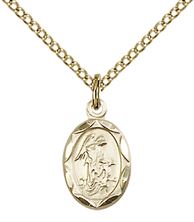 14KT GOLD FILLED GUARDIAN ANGEL PENDANT WITH CHAIN - 1/2" x 1/4"