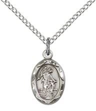 STERLING SILVER GUARDIAN ANGEL PENDANT WITH CHAIN - 1/2" x 1/4"