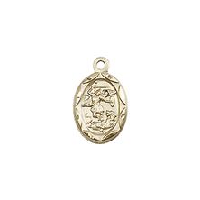 14KT GOLD ST MICHAEL THE ARCHANGEL MEDAL - 1/2" x 1/4"
