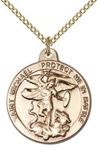14KT GOLD FILLED ST MICHAEL THE ARCHANGEL PENDANT WITH CHAIN