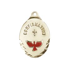 14KT GOLD CONFIRMATION MEDAL - 7/8" x 1/2"