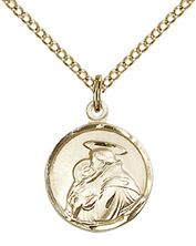 14KT GOLD FILLED ST ANTHONY PENDANT WITH CHAIN - 5/8" x 1/2"