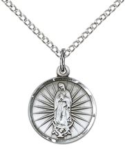 STERLING SILVER OUR LADY OF GUADALUPE PENDANT WITH CHAIN