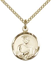 14KT GOLD FILLED ST JUDE PENDANT WITH CHAIN - 5/8" x 1/2"