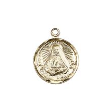 14KT GOLD ST CABRINI MEDAL - 5/8" x 1/2"