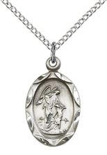 STERLING SILVER GUARDIAN ANGEL PENDANT WITH CHAIN - 3/4" x 3/8"