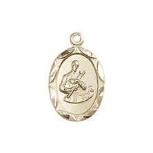 14KT GOLD ST GERARD MEDAL - 3/4" x 3/8"