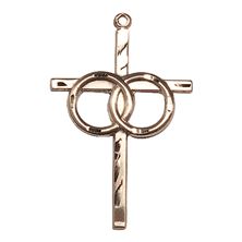 14KT GOLD WEDDING RINGS CROSS MEDAL