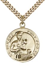 14KT GOLD FILLED ST GERARD PENDANT WITH CHAIN - 7/8" x 3/4"
