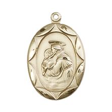 14KT GOLD ST ANTHONY MEDAL - 1" x 5/8"