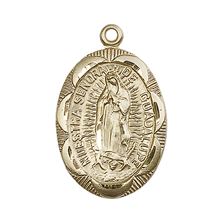 14KT GOLD OUR LADY OF GUADALUPE MEDAL - 1" x 5/8"