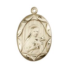 14KT GOLD ST THERESA MEDAL - 1" x 5/8"