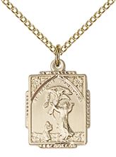 14KT GOLD FILLED ST FRANCIS OF ASSISI PENDANT WITH CHAIN