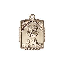 14KT GOLD ST FRANCIS OF ASSISI MEDAL