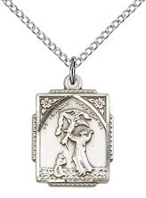 STERLING SILVER ST FRANCIS OF ASSISI PENDANT WITH CHAIN