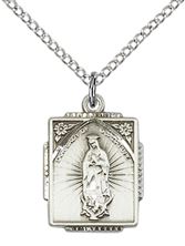 STERLING SILVER OUR LADY OF GUADALUPE PENDANT WITH CHAIN