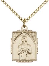 14KT GOLD FILLED ST KATERI TEKAKWITHA PENDANT WITH CHAIN