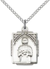 STERLING SILVER ST KATERI TEKAKWITHA PENDANT WITH CHAIN