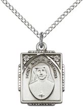 STERLING SILVER ST MARIA FAUSTINA PENDANT WITH CHAIN