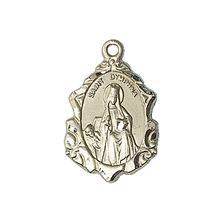 14KT GOLD ST DYMPHNA MEDAL - 3/4" x 1/2"
