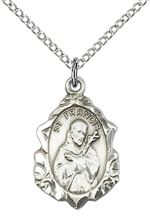 STERLING SILVER ST FRANCIS PENDANT WITH CHAIN