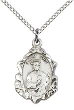 STERLING SILVER ST JUDE PENDANT WITH CHAIN