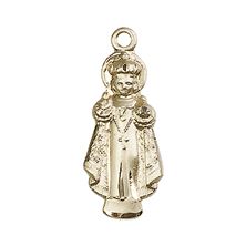 14KT GOLD INFANT OF PRAGUE MEDAL - 1" x 3/8"