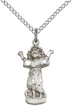STERLING SILVER DIVINO NIÑO PENDANT WITH CHAIN - 3/4" x 3/8"