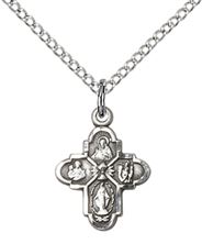 STERLING SILVER 4-WAY CHALICE PENDANT WITH CHAIN - 1/2" x 3/8"