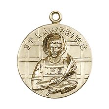 14KT GOLD ST LAWRENCE MEDAL - 1" x 7/8"