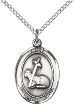 STERLING SILVER FIRST RECONCILIATION PENDANT WITH CHAIN - 3/4" x 1/2"
