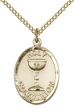 14KT GOLD FILLED EUCHARISTIC  PENDANT WITH CHAIN - 3/4" x 1/2"