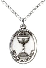 STERLING SILVER EUCHARISTIC  PENDANT WITH CHAIN - 3/4" x 1/2"