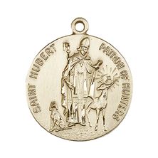 14KT GOLD ST HUBERT OF LIEGE MEDAL - 1" x 7/8"