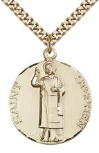 14KT GOLD FILLED ST STEPHEN PENDANT WITH CHAIN - 1" x 7/8"