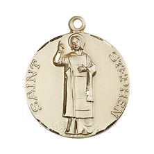 14KT GOLD ST STEPHEN MEDAL - 1" x 7/8"