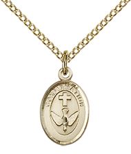 14KT GOLD FILLED CONFIRMATION PENDANT WITH CHAIN - 1/2" x 1/4"