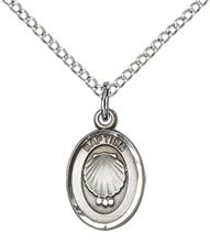 STERLING SILVER BAPTISM PENDANT WITH CHAIN - 1/2" x 3/8"