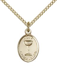 14KT GOLD FILLED EUCHARISTIC PENDANT WITH CHAIN - 1/2" x 3/8"