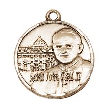 14KT GOLD ST JOHN PAUL II VATICAN MEDAL - 1" x 7/8"