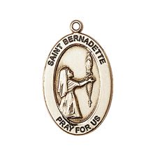 14KT GOLD ST BERNADETTE MEDAL - 1" x 5/8"