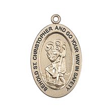 14KT GOLD ST CHRISTOPHER MEDAL - 1" x 5/8"