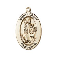 14KT GOLD ST HUBERT OF LIEGE MEDAL - 1" x 5/8"