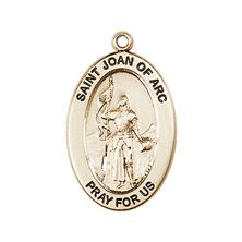 14KT GOLD ST JOAN OF ARC MEDAL - 1" x 5/8"
