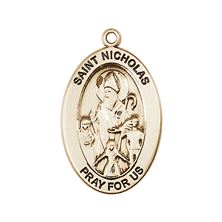 14KT GOLD ST NICHOLAS MEDAL - 1" x 5/8"