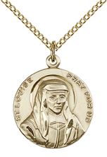 14KT GOLD FILLED ST LOUISE PENDANT WITH CHAIN
